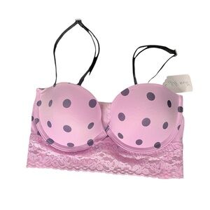 VS PINK Polka Dot Lace Bralette - Pink 32C